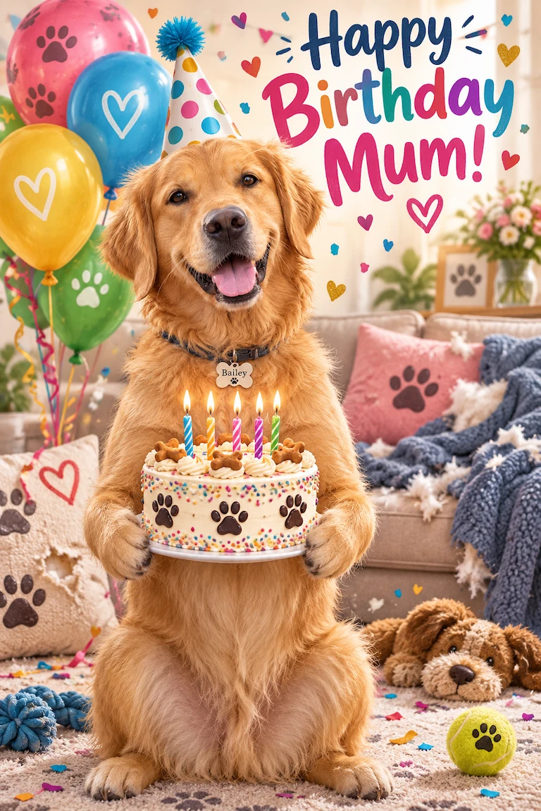 Birthday card from the dog ideas finished card example preview