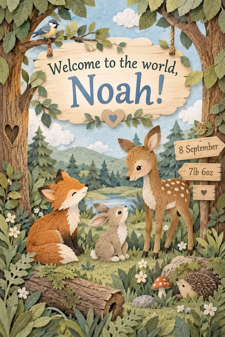 New baby card ideas finished card example preview